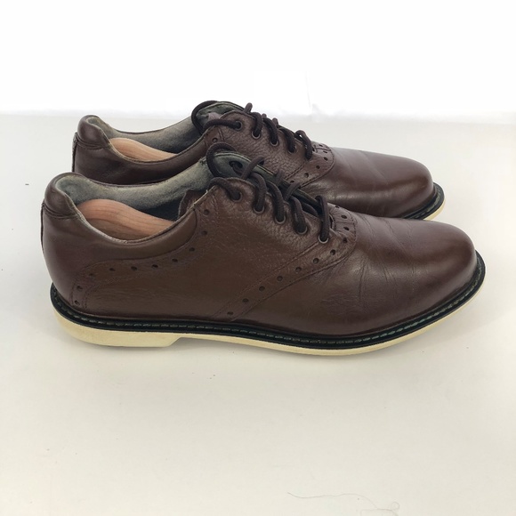 Ashworth Mens Golf Shoes W/ Spikes Sz. 9.5 Brown - Picture 6 of 8